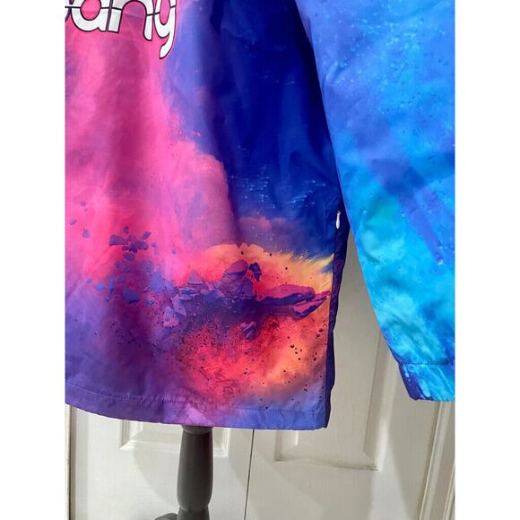 BANG ENERGY TIE DYE WINTER BREAKER RAIN COAT HOODED SZ M/L VERSATILE AESTHETIC - Picture 11 of 16